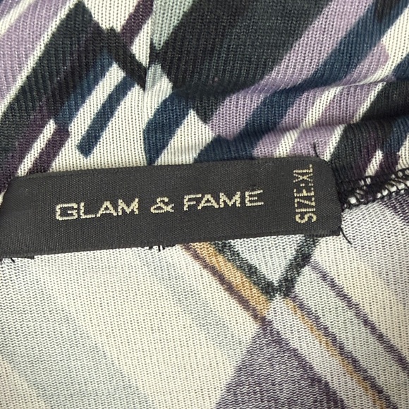 Glam & Fame Multicoloured Geometric Print Abstract Design Long Sleeve XL Top - Picture 3 of 11